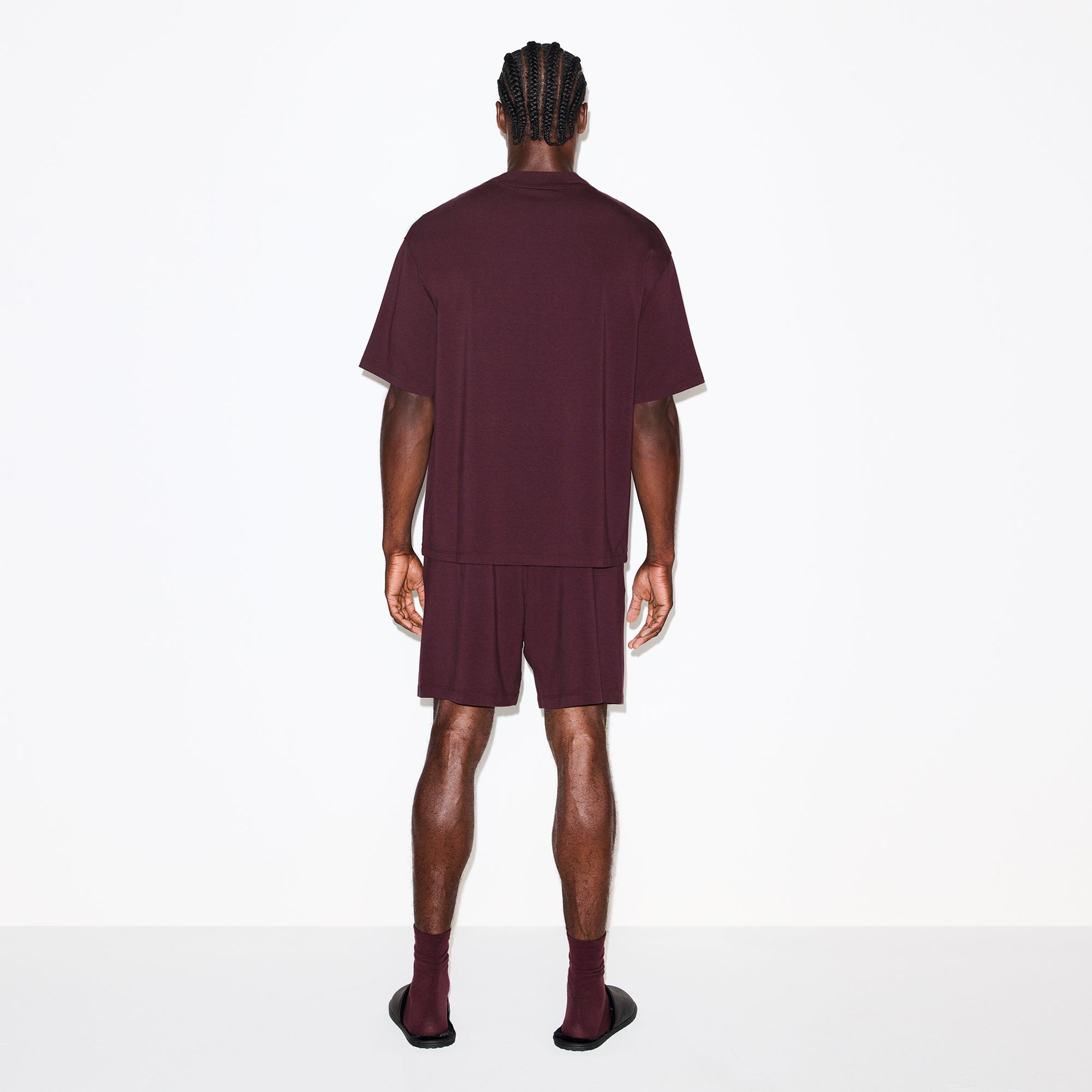 JERSEY LOUNGE MENS BOXY MOCK NECK | CURRANT