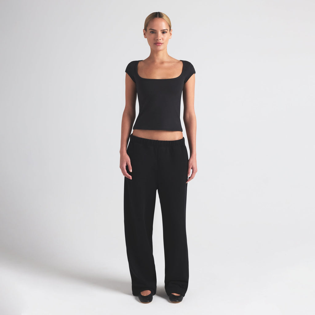 COTTON JERSEY SCOOP NECK T-SHIRT | SOOT