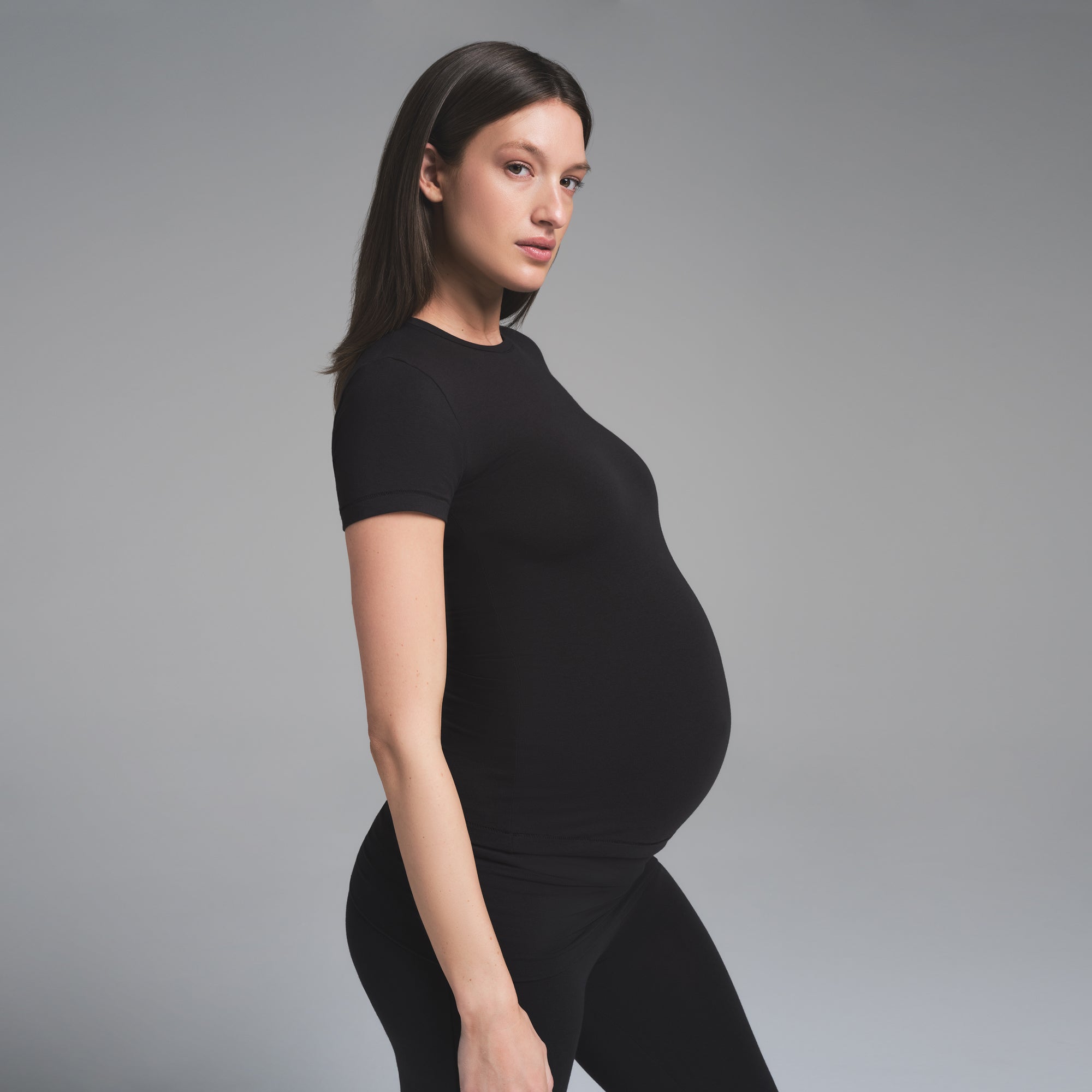 COTTON JERSEY MATERNITY T-SHIRT | SOOT