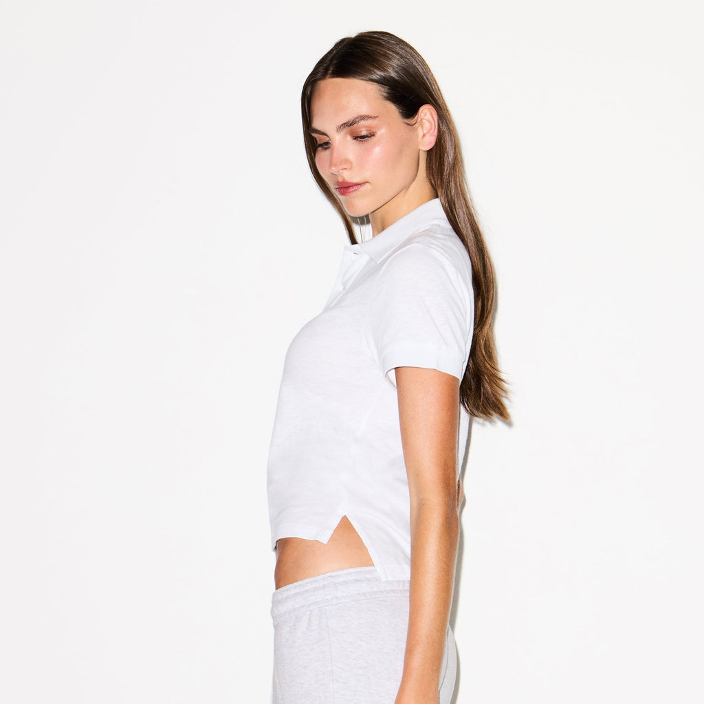 WORN IN JERSEY POLO BABY TEE | SNOW