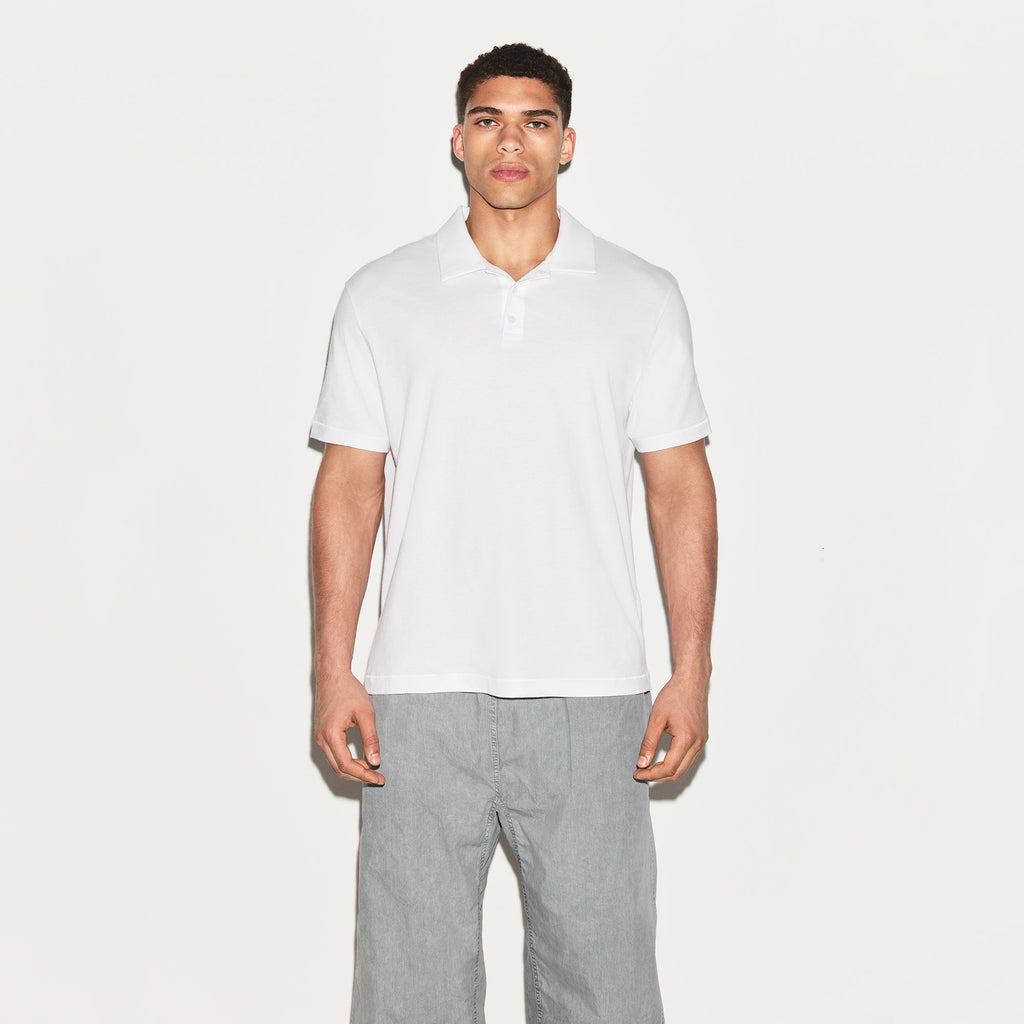 SKIMS COTTON MENS RELAXED POLO | CHALK