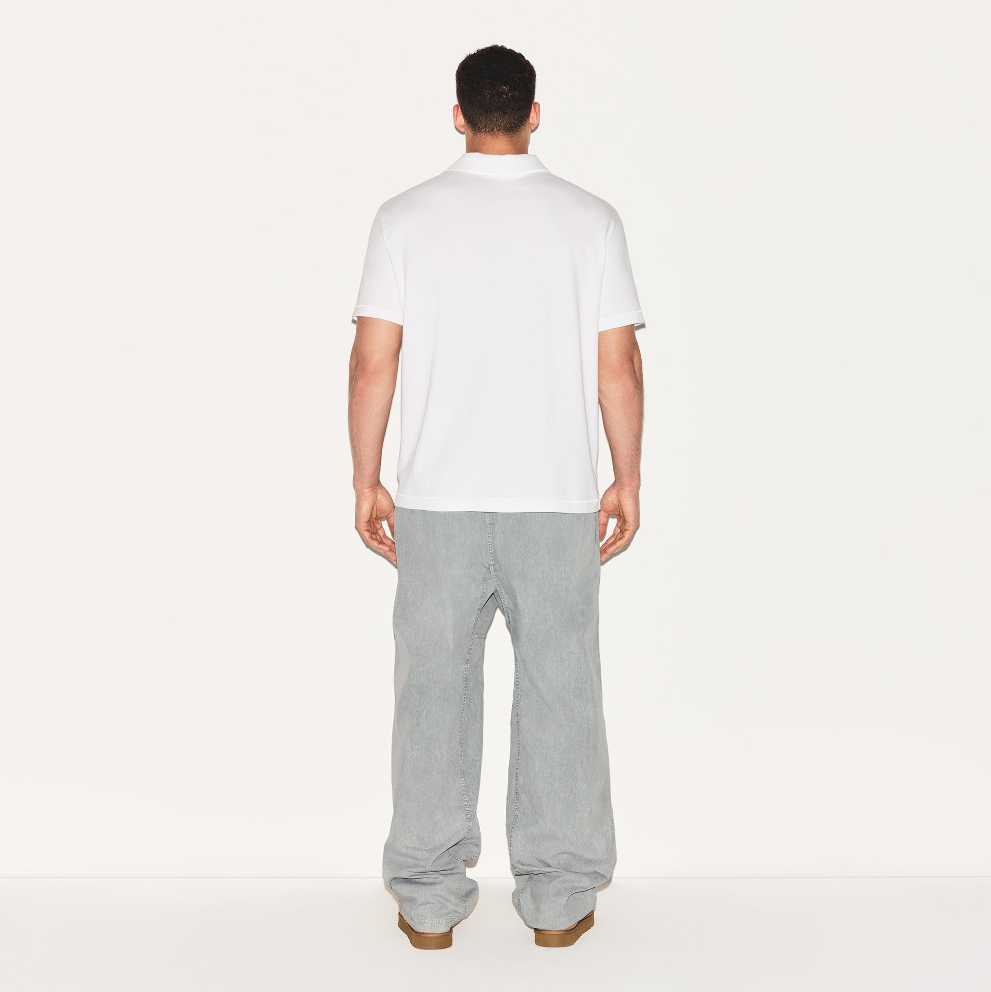 SKIMS COTTON MENS RELAXED POLO | CHALK