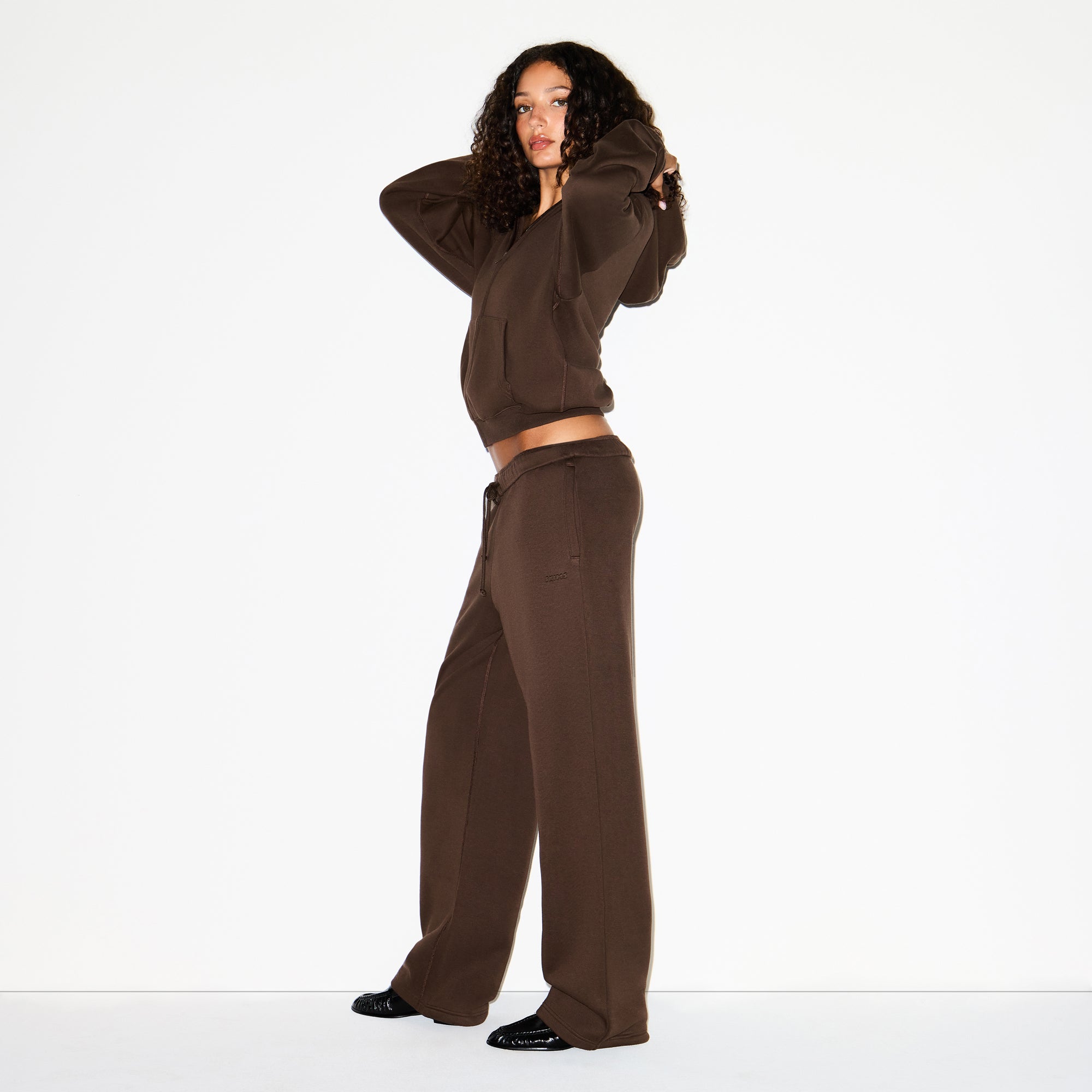COTTON FLEECE CLASSIC STRAIGHT LEG PANT | DARK SEPIA