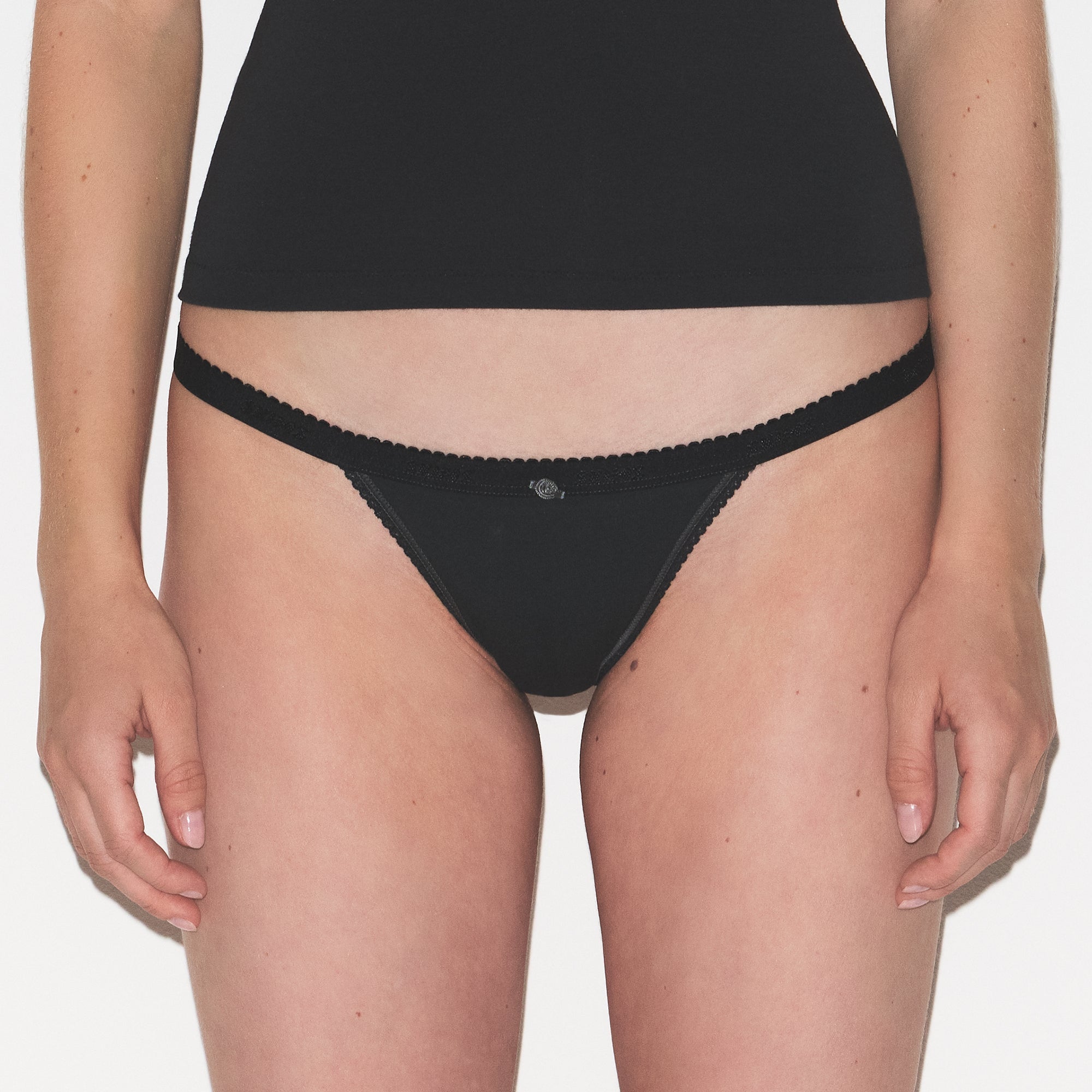 LIGHTWEIGHT COTTON LOGO PICOT THONG 7-PACK | SNOW MINERAL MULTI