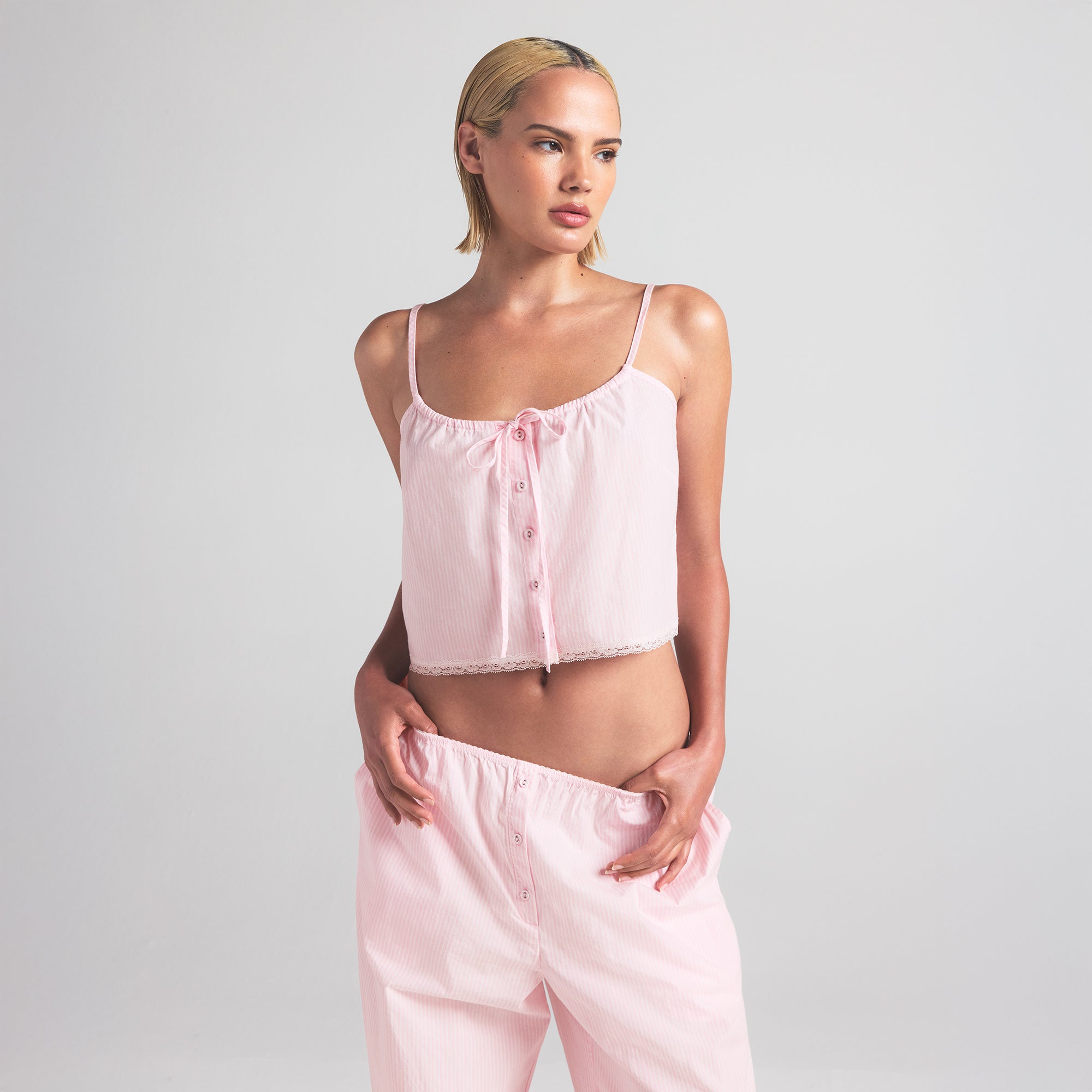 COTTON POPLIN SLEEP CAMI | CHERRY BLOSSOM STRIPE