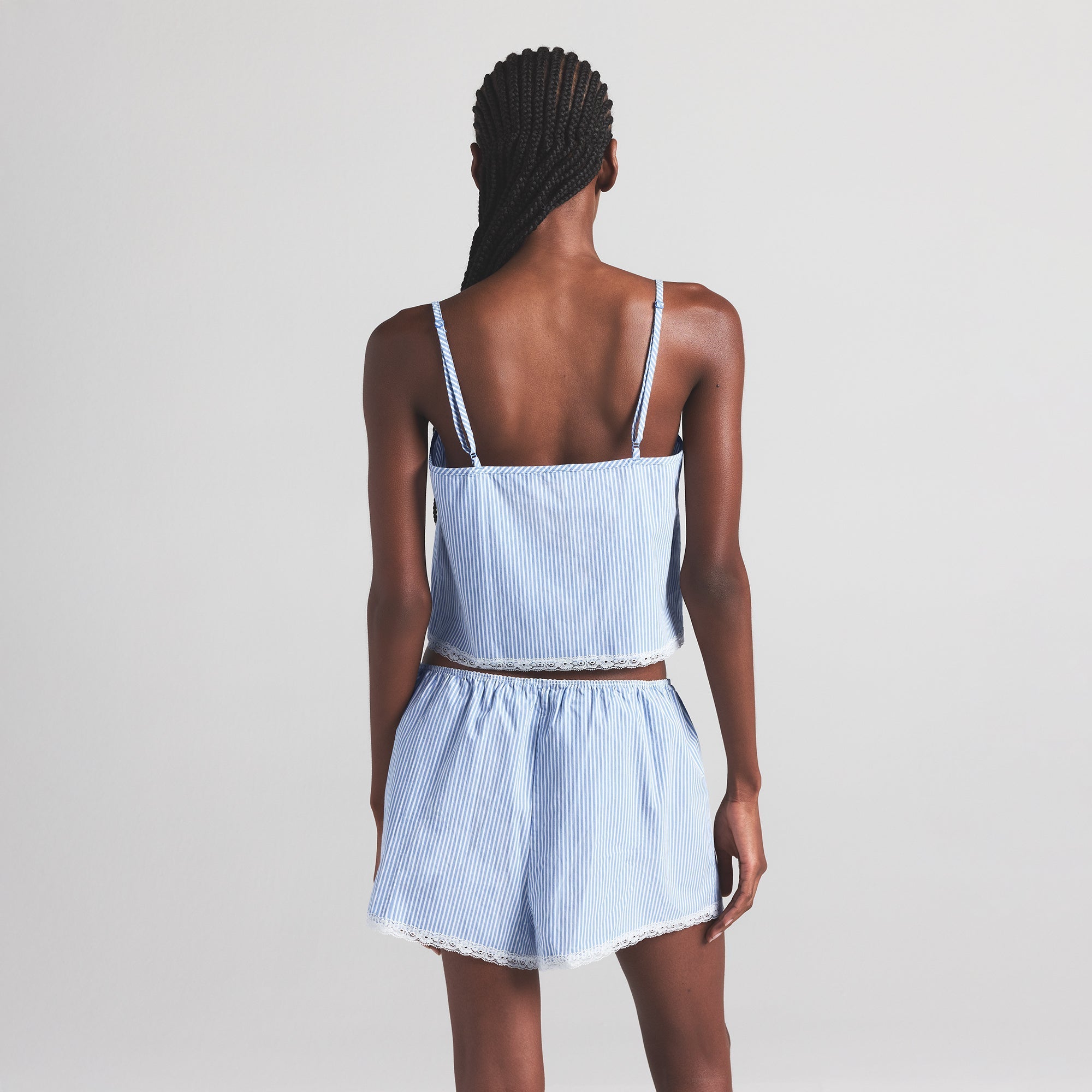 COTTON POPLIN SLEEP CAMI | CADET STRIPE