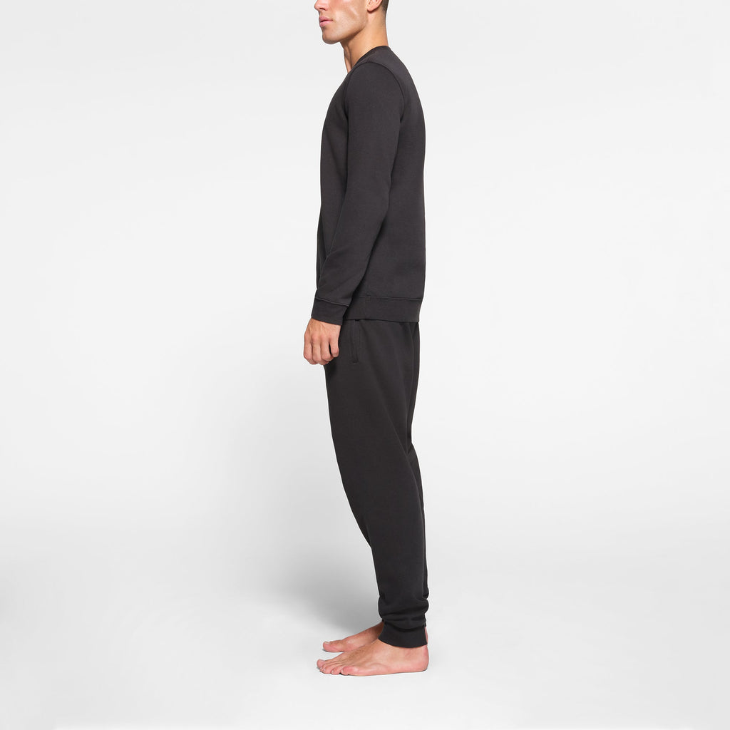 FLEECE LOUNGE MENS CREWNECK | WASHED ONYX