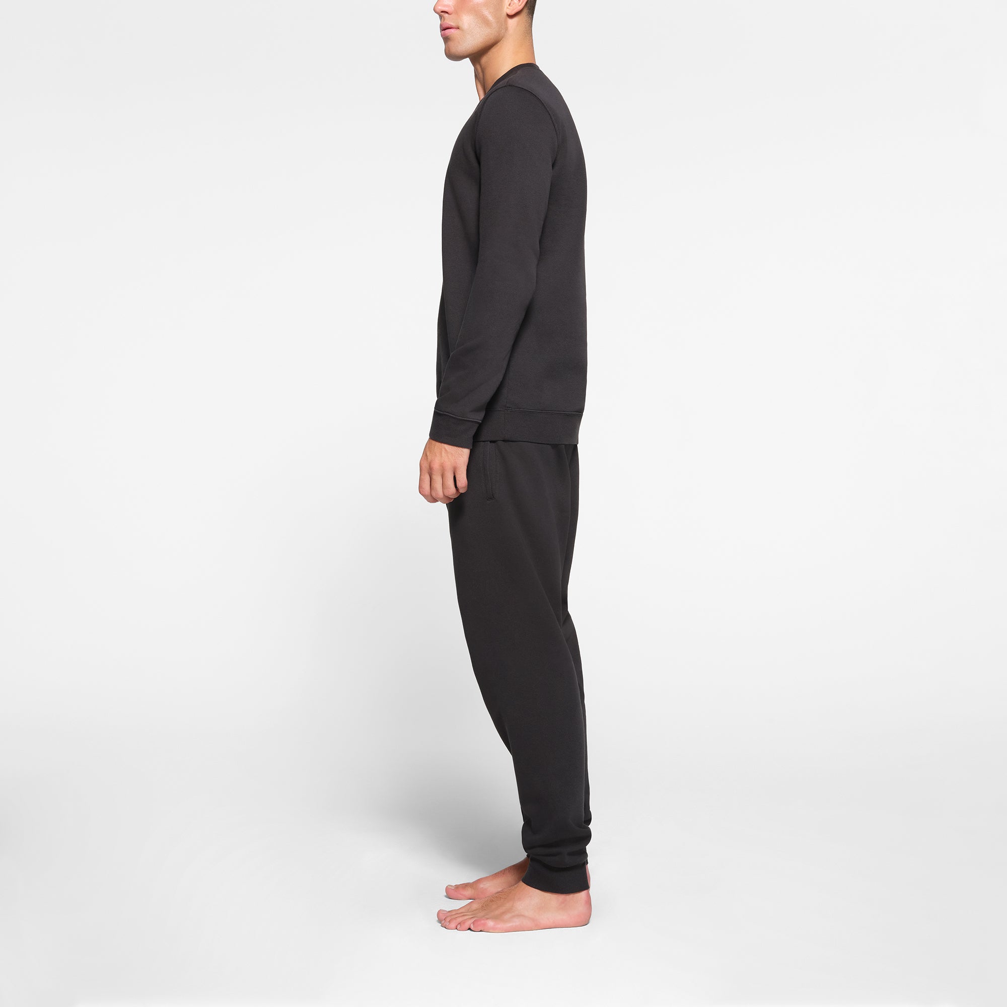 FLEECE LOUNGE MENS CREWNECK | WASHED ONYX