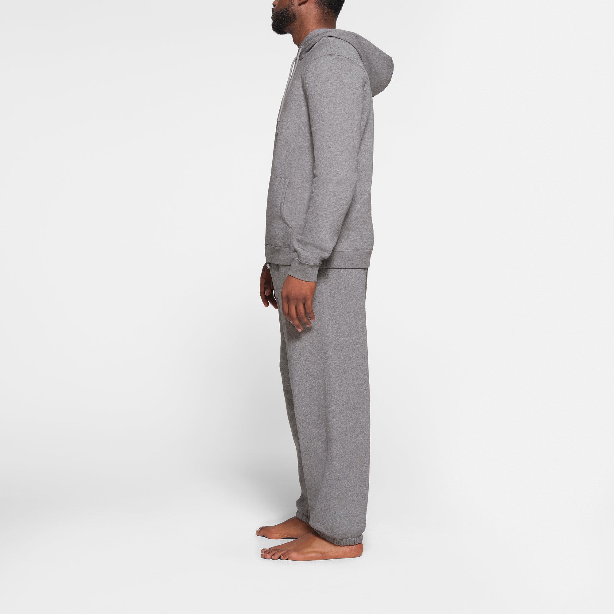 FLEECE LOUNGE MENS CLASSIC HOODIE | DARK HEATHER GREY