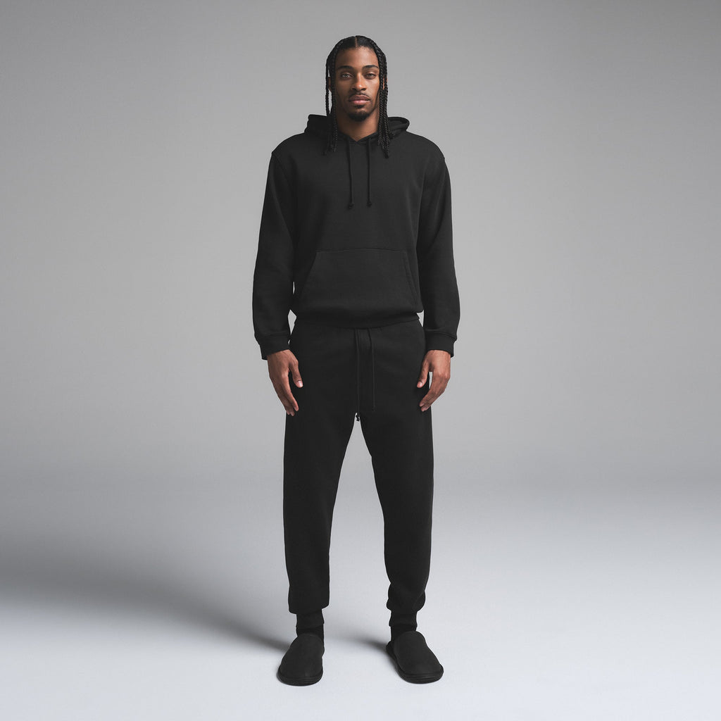 FLEECE LOUNGE MENS CLASSIC HOODIE | WASHED ONYX