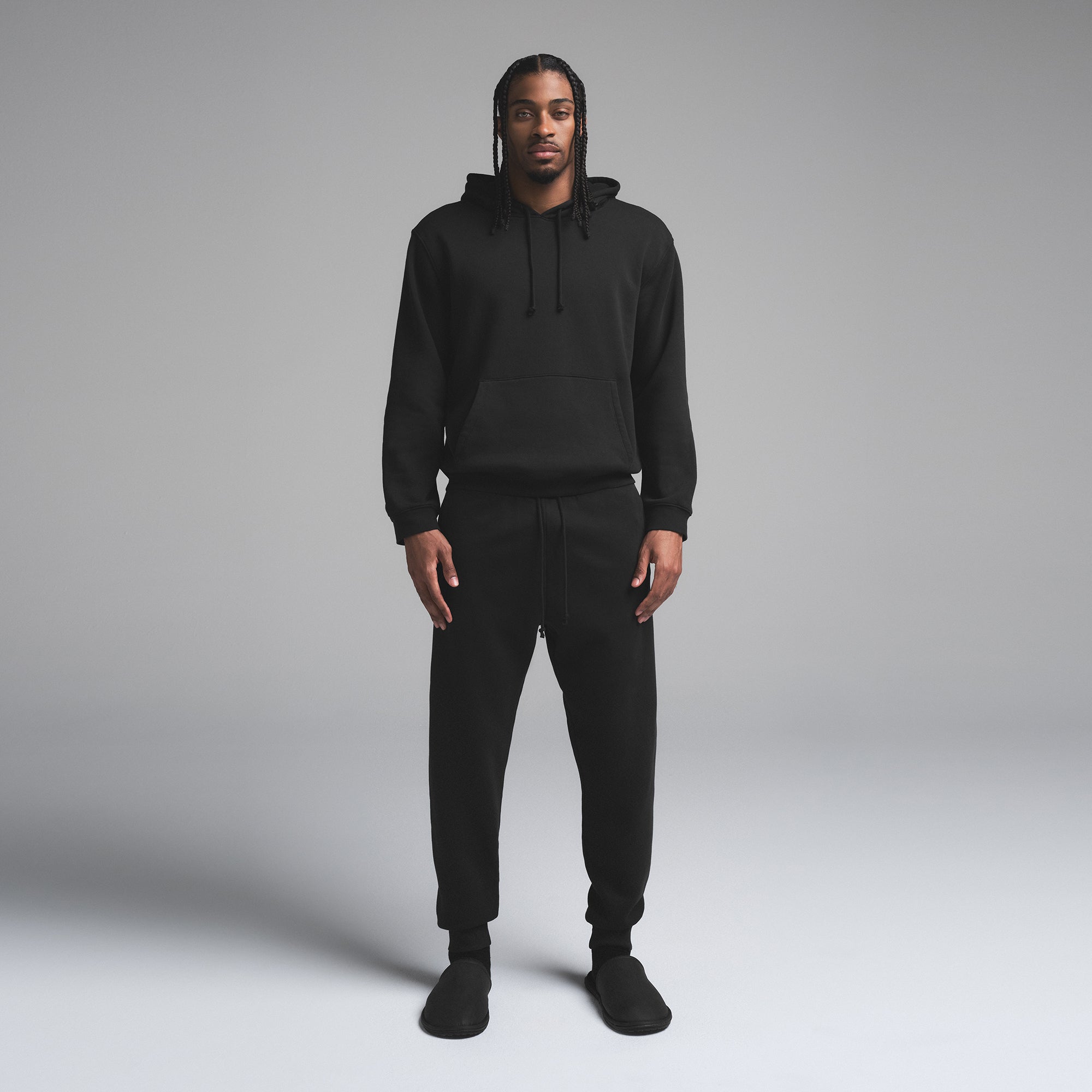 FLEECE LOUNGE MENS CLASSIC HOODIE | WASHED ONYX