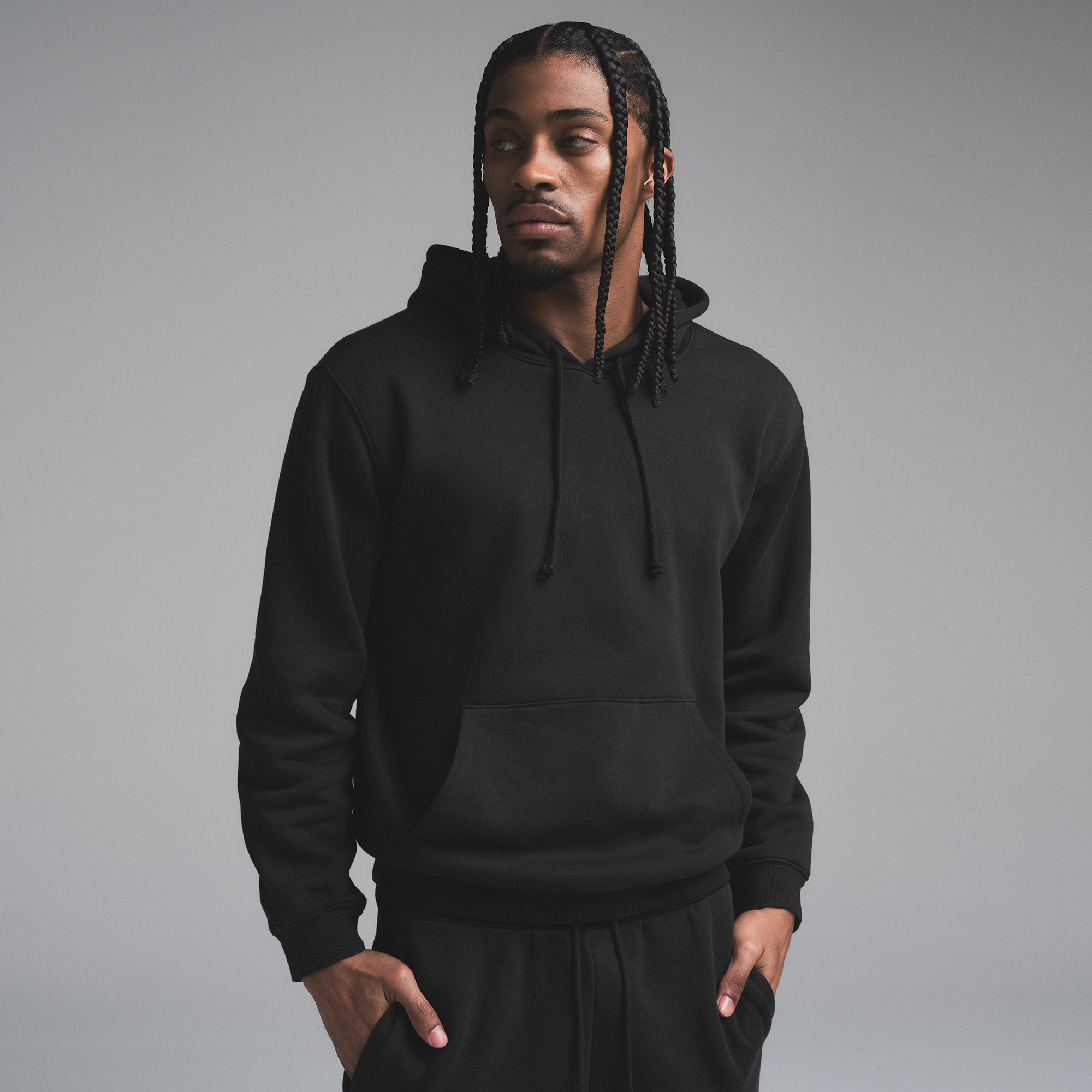 FLEECE LOUNGE MENS CLASSIC HOODIE | WASHED ONYX