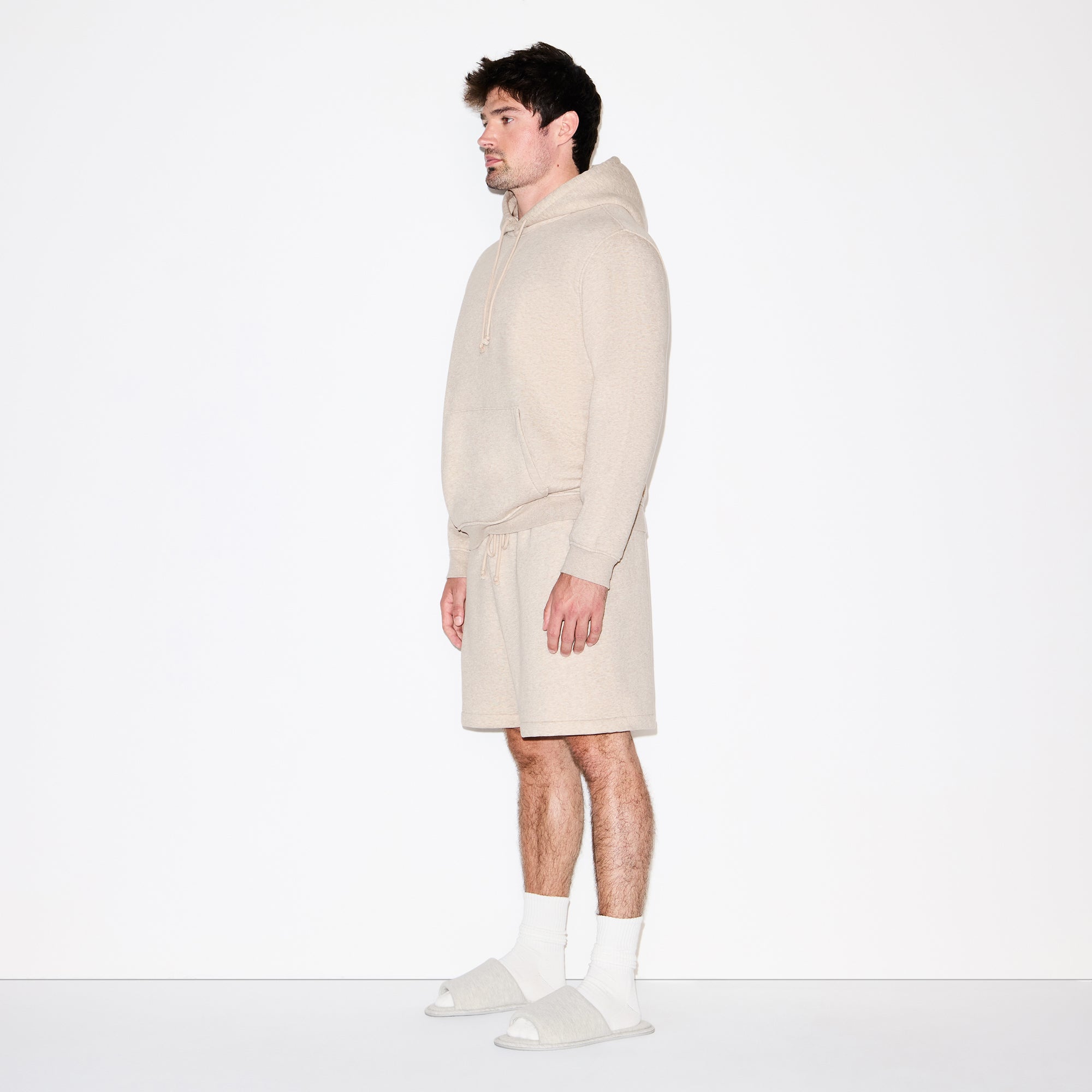 FLEECE LOUNGE MENS CLASSIC HOODIE | DESERT HEATHER