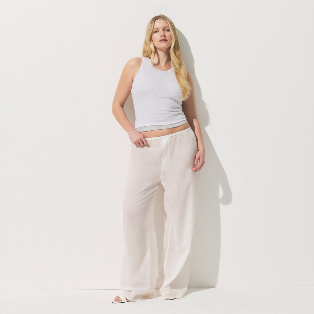 SHEER RIB CREWNECK TANK | SNOW