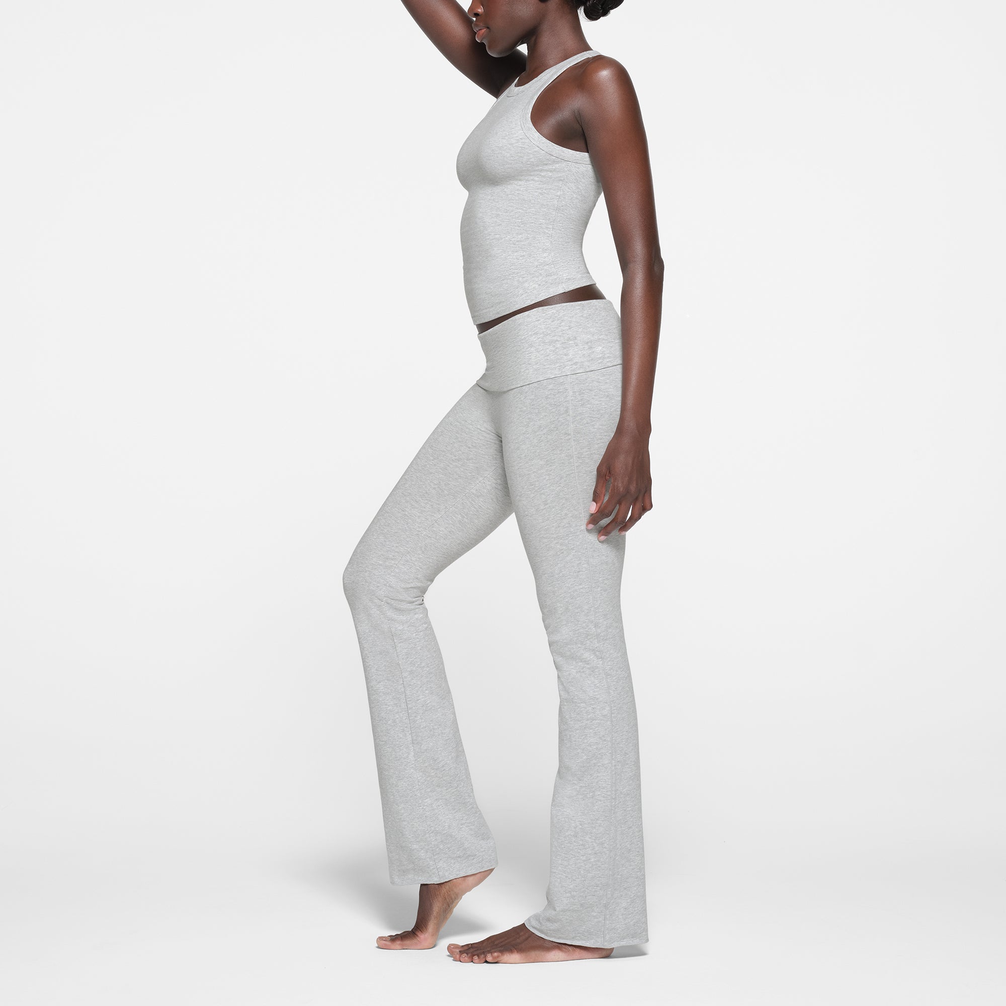 COTTON JERSEY CREW NECK TANK | LIGHT HEATHER GREY