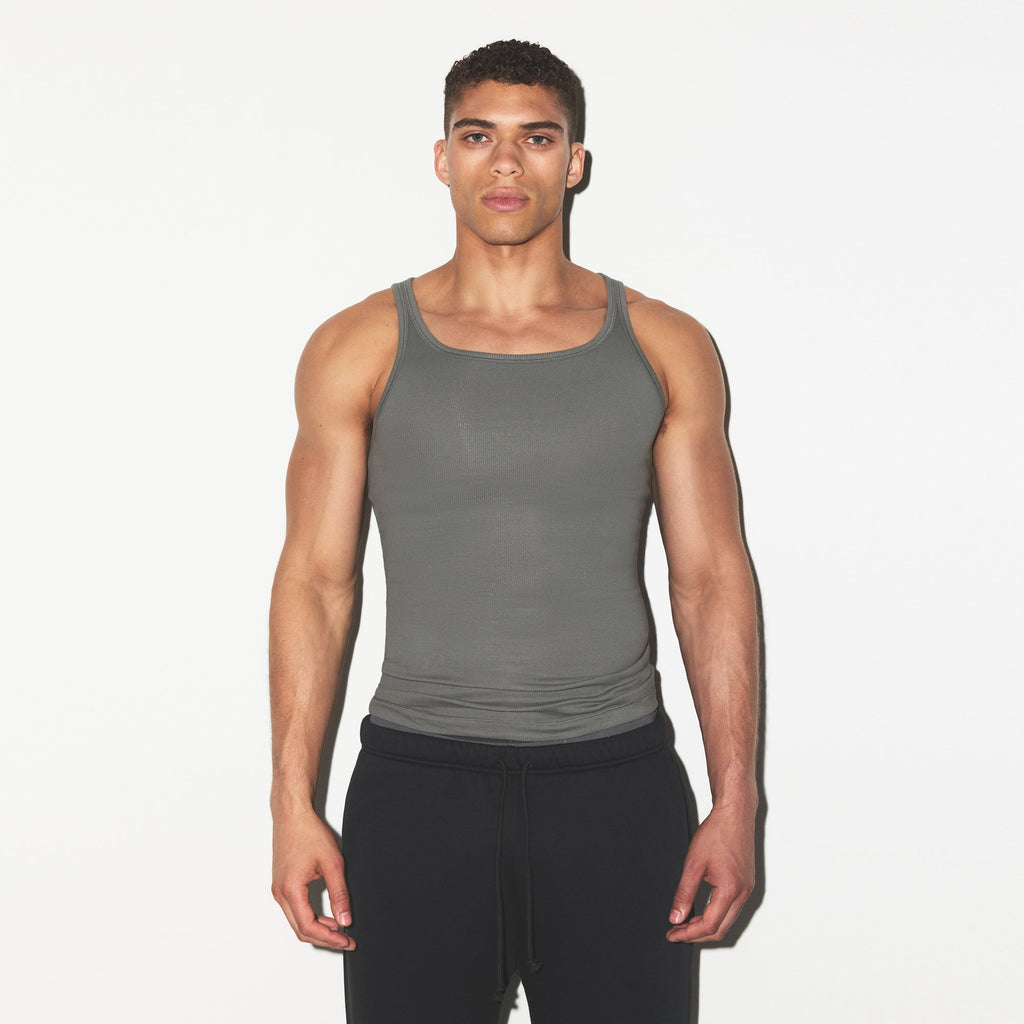 SKIMS COTTON MENS RIB TANK 3-PACK | ECRU RUSSET MULTI