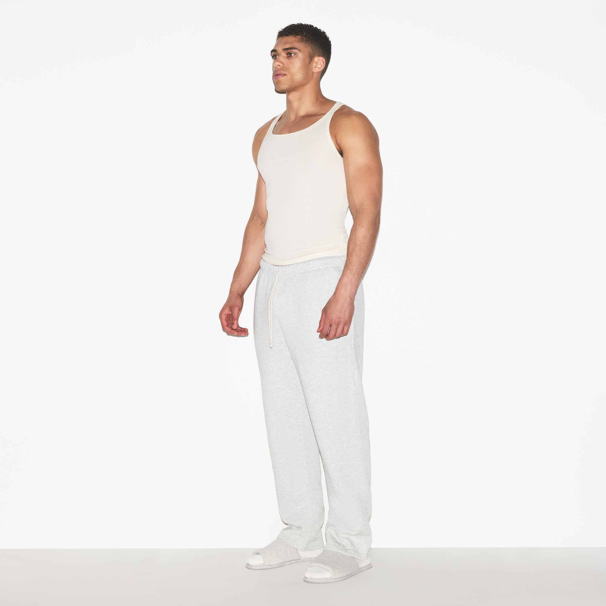 SKIMS COTTON MENS RIB TANK 3-PACK | ECRU RUSSET MULTI