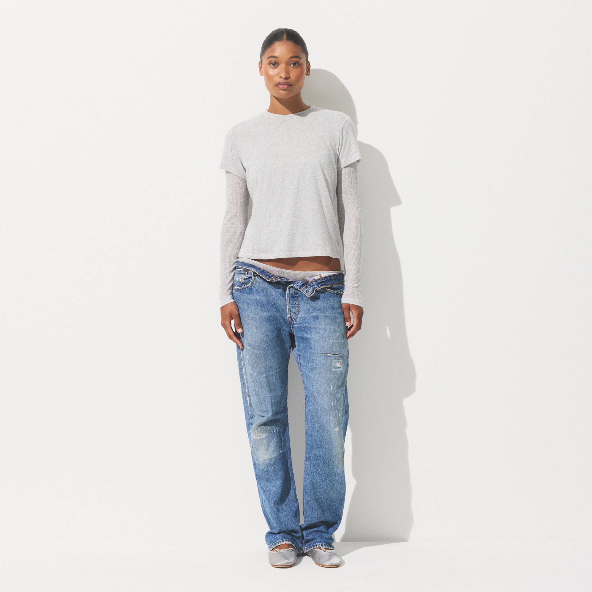SHEER JERSEY T-SHIRT | LIGHT HEATHER GREY