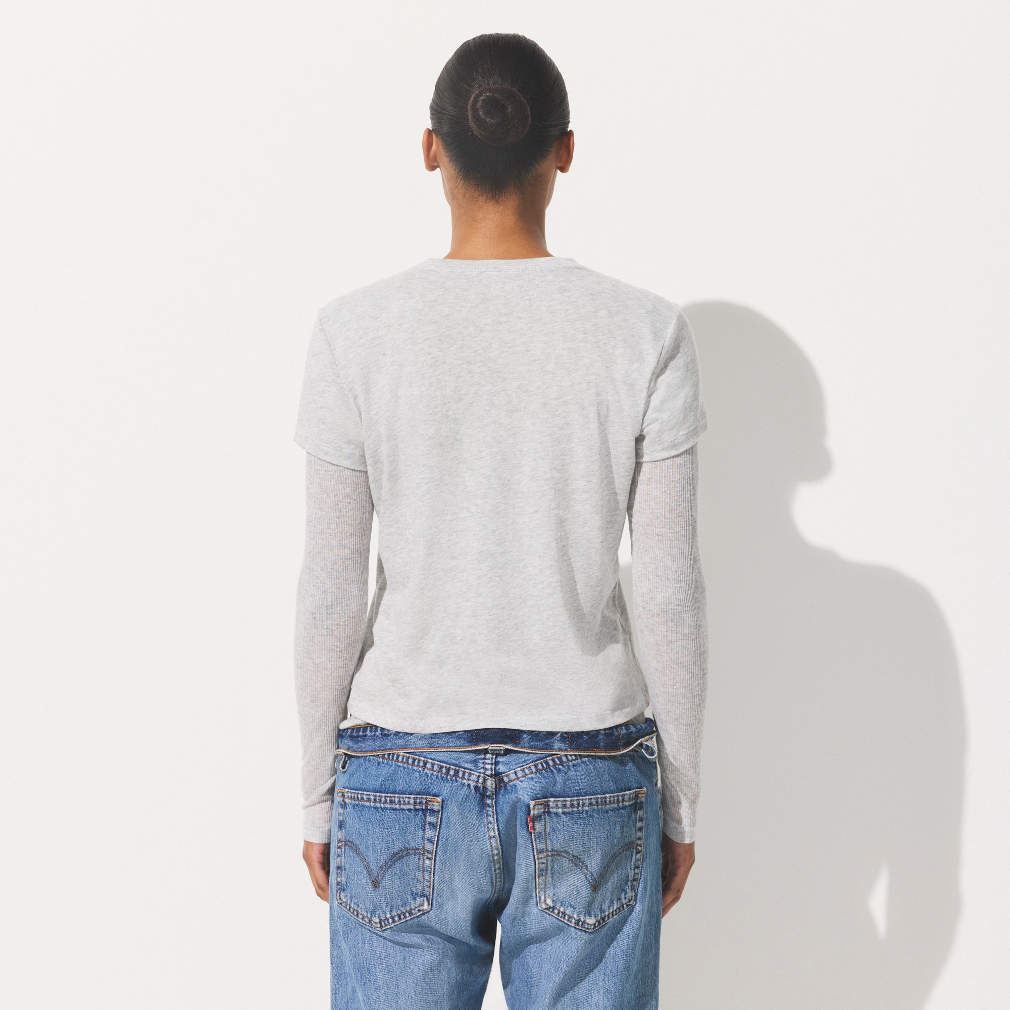 SHEER JERSEY T-SHIRT | LIGHT HEATHER GREY