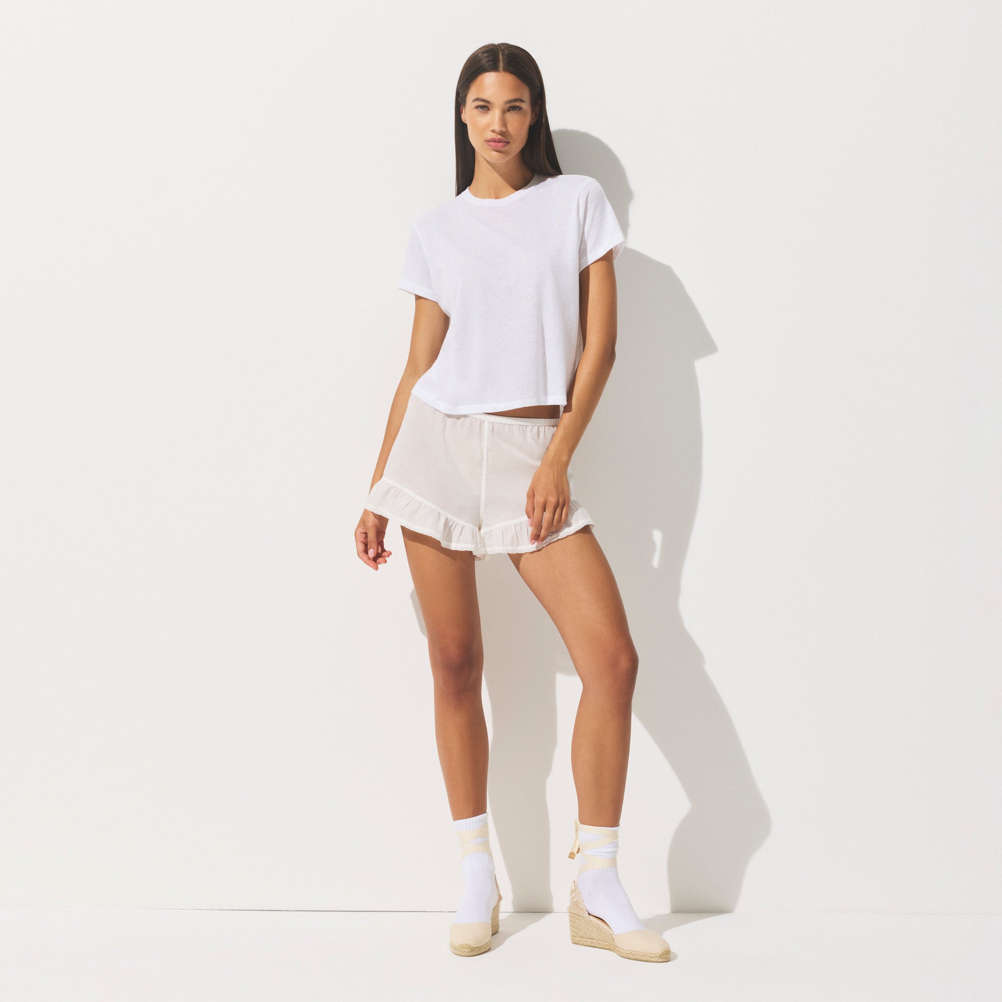 SHEER JERSEY T-SHIRT | SNOW