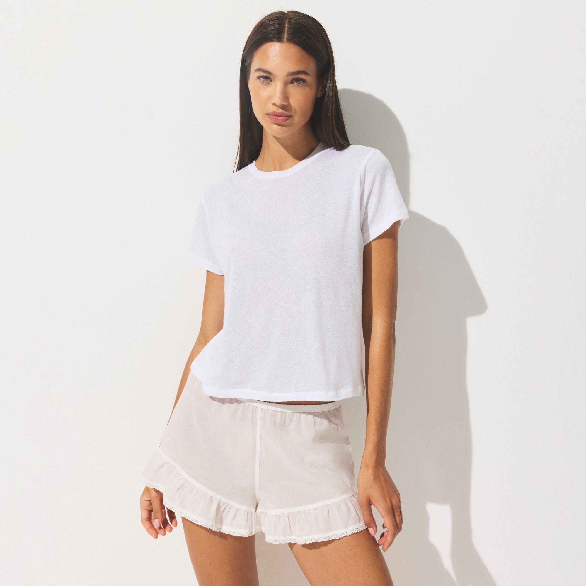 SHEER JERSEY T-SHIRT | SNOW
