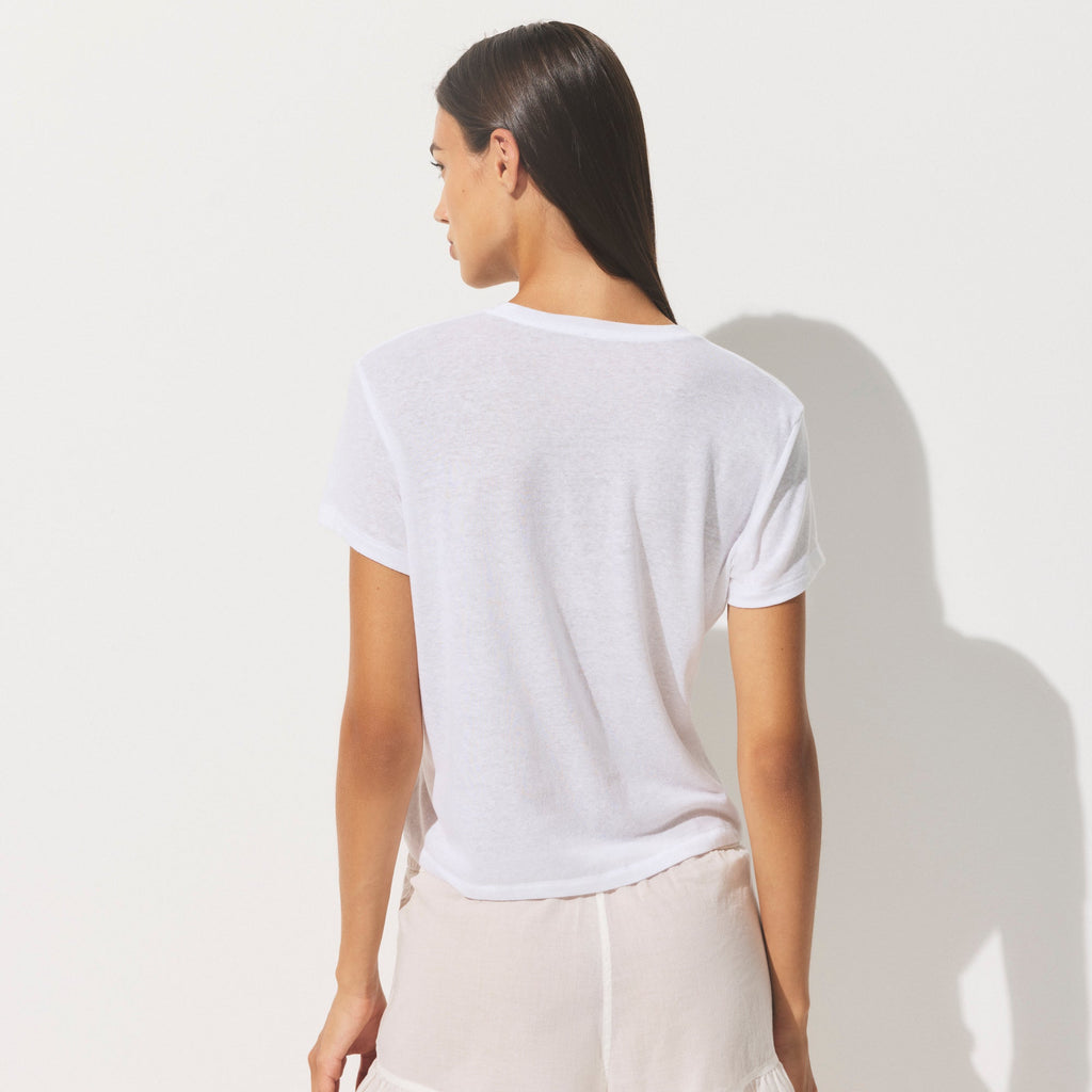 SHEER JERSEY T-SHIRT | SNOW