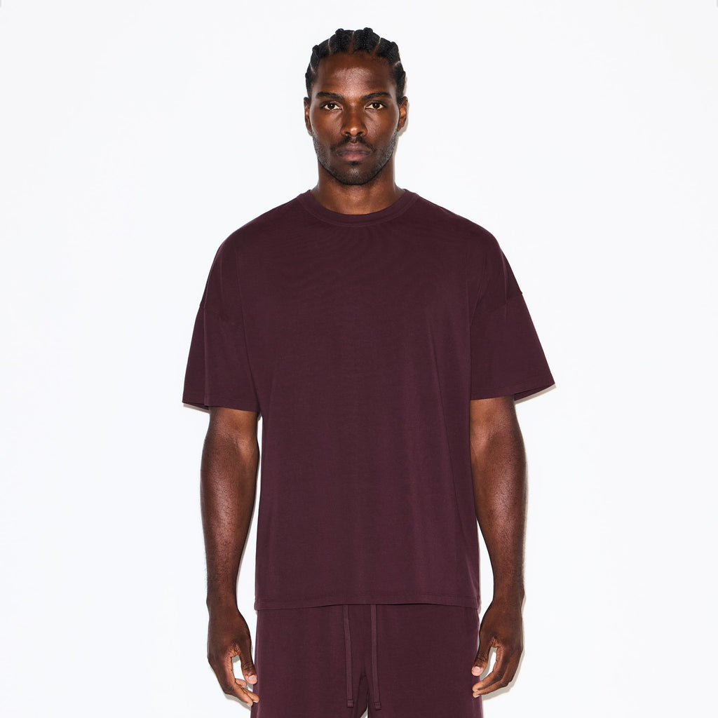 JERSEY LOUNGE MENS OVERSIZED T-SHIRT | CURRANT