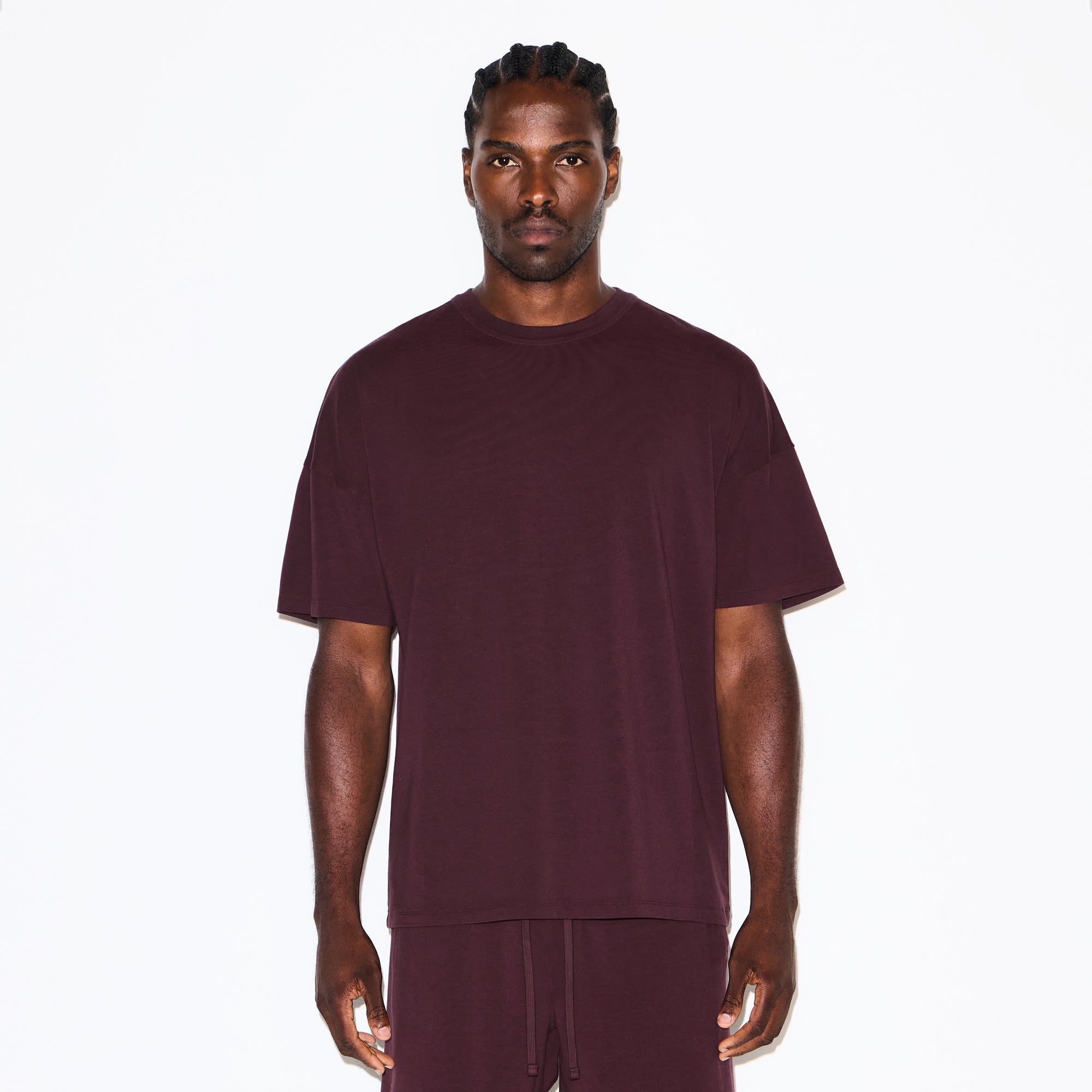 JERSEY LOUNGE MENS OVERSIZED T-SHIRT | CURRANT