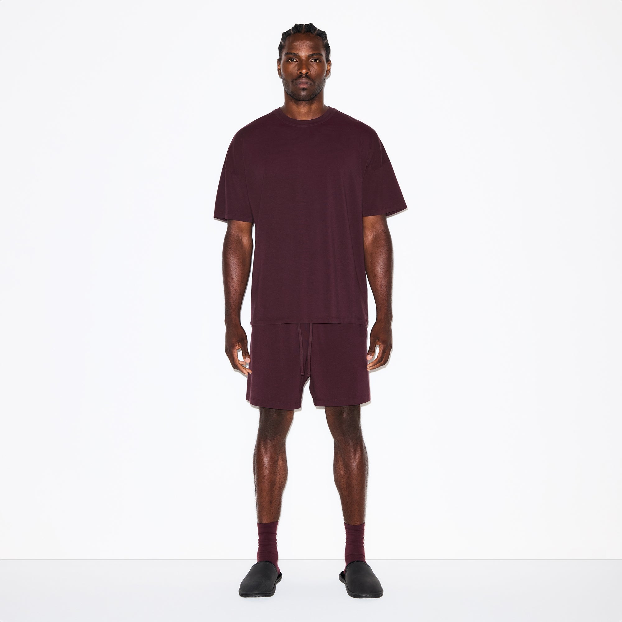 JERSEY LOUNGE MENS OVERSIZED T-SHIRT | CURRANT