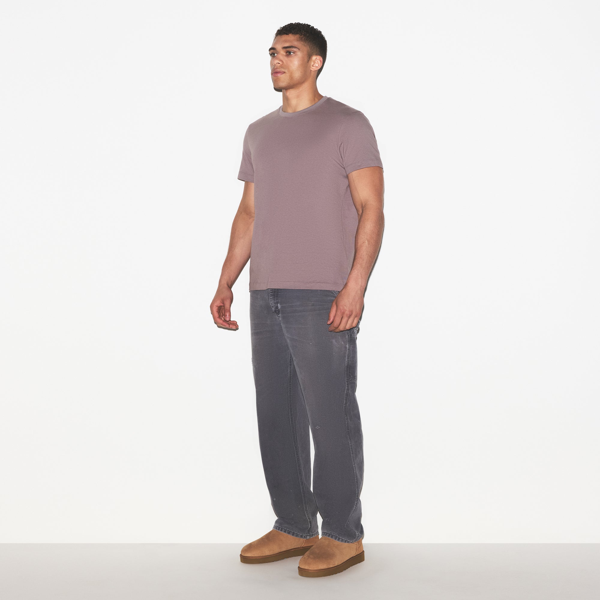 SKIMS COTTON MENS CLASSIC T-SHIRT | ZINC