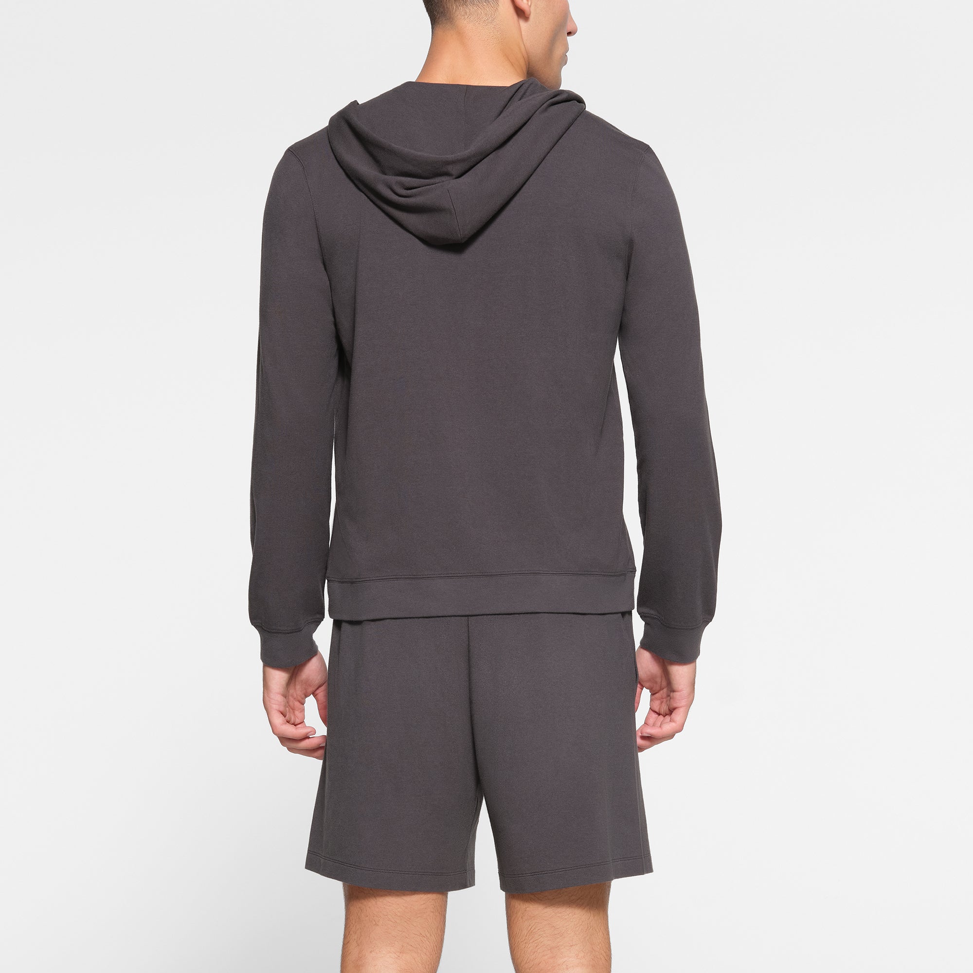 JERSEY LOUNGE MENS ZIP UP HOODIE | ASH
