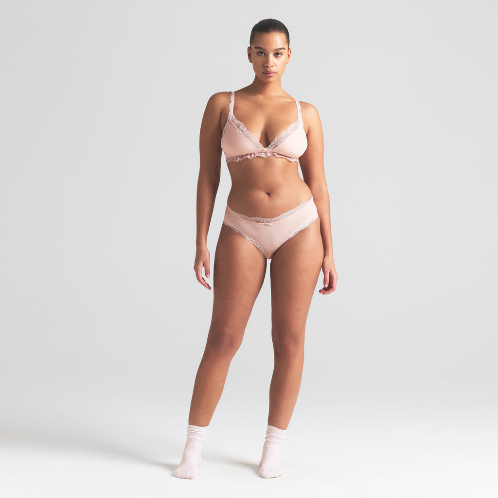 COTTON JERSEY LACE TRIANGLE BRALETTE | PRIMROSE