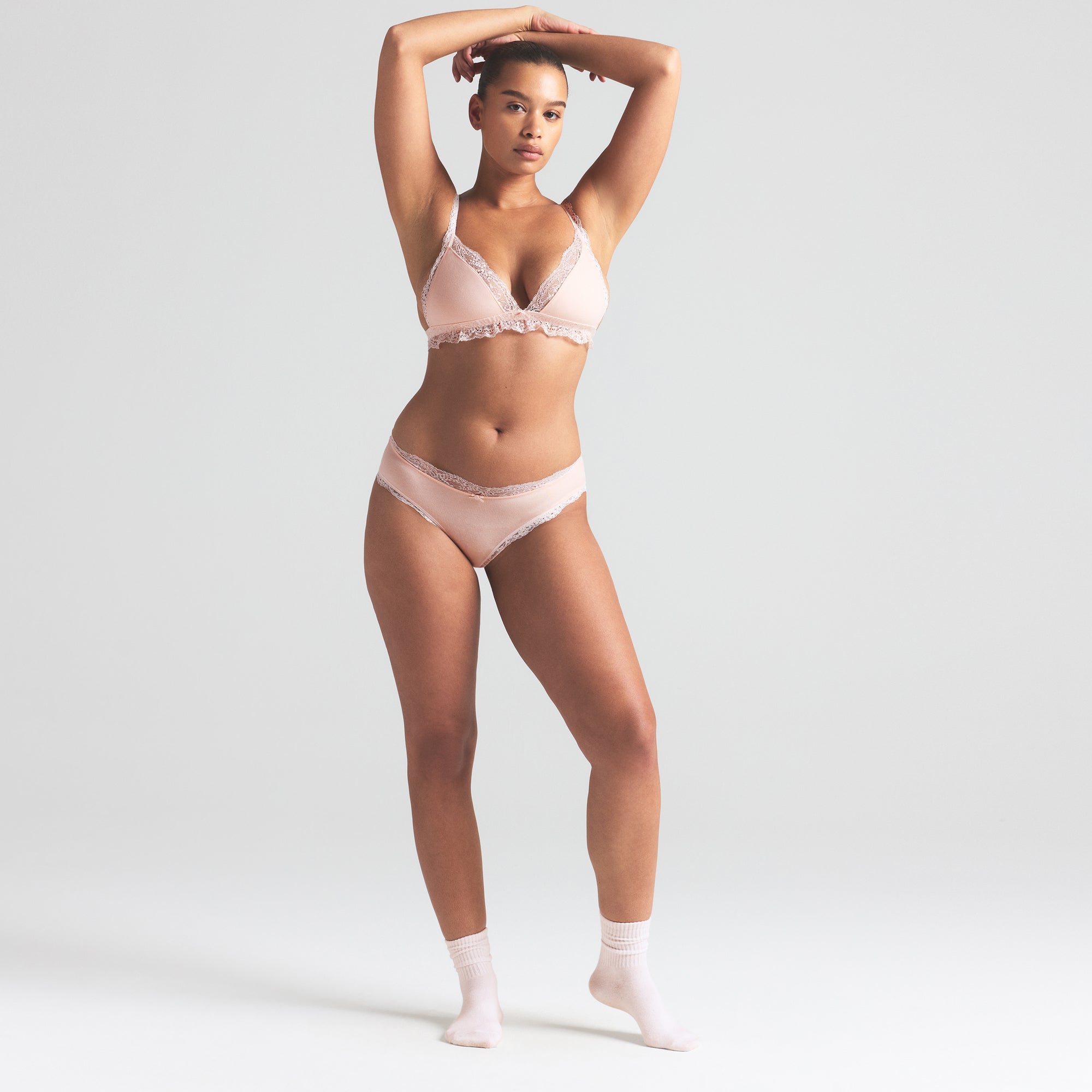 COTTON JERSEY LACE TRIANGLE BRALETTE | PRIMROSE