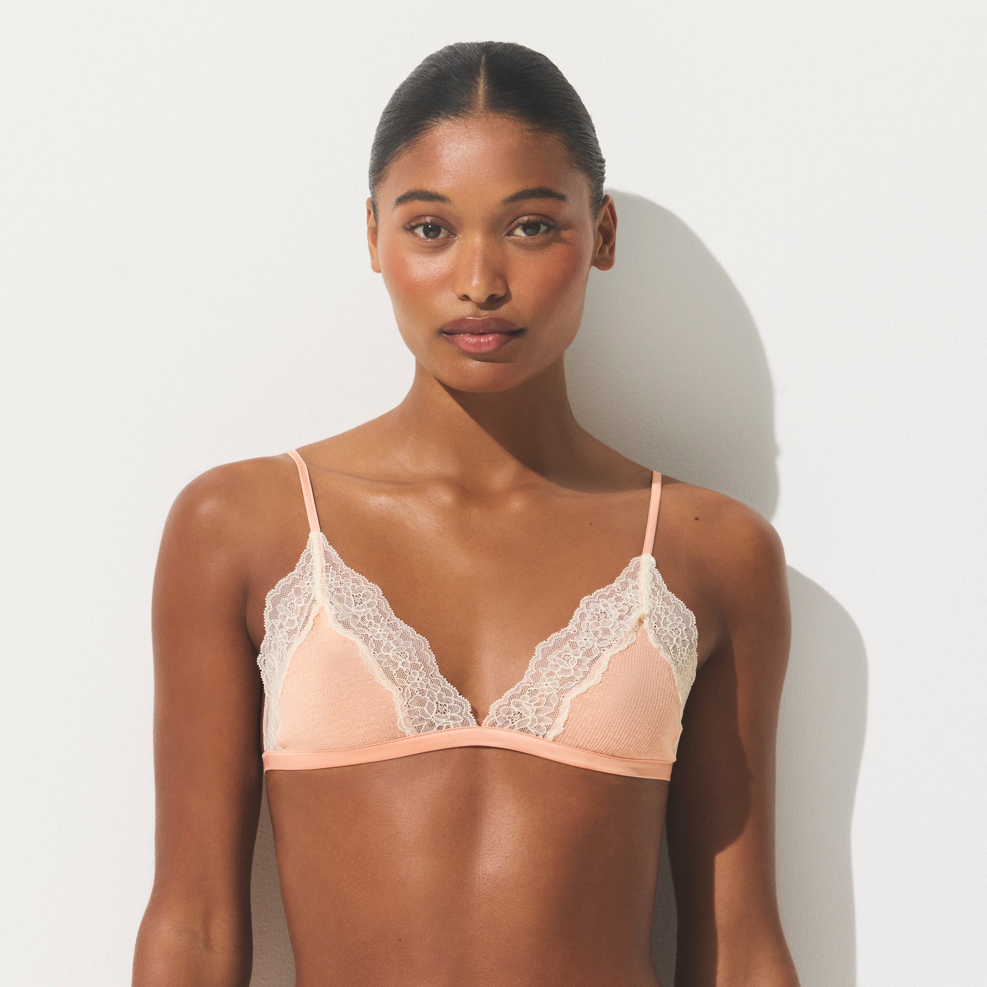 SHEER RIB LACE TRIANGLE BRALETTE | VILLA