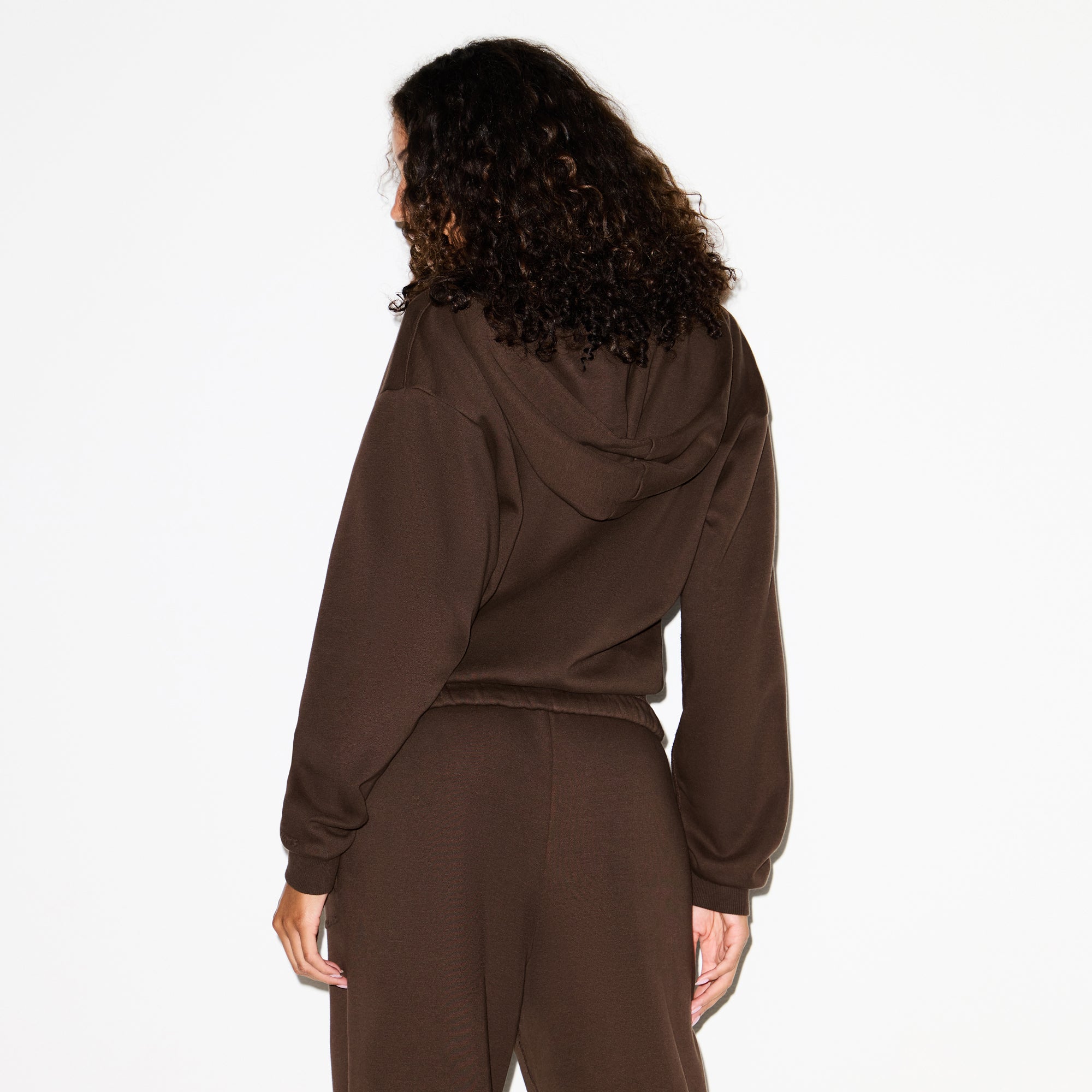 COTTON FLEECE CLASSIC ZIP UP HOODIE | DARK SEPIA