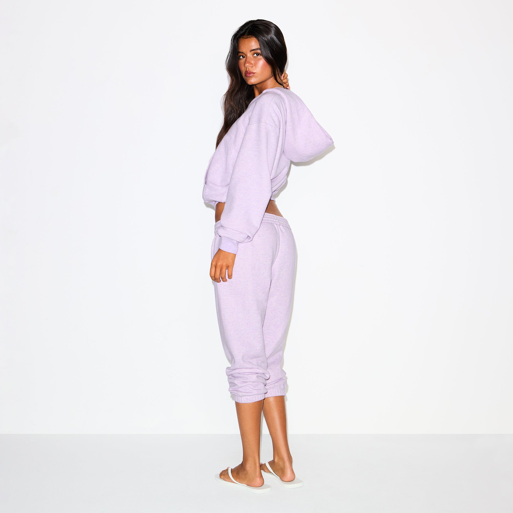 COTTON FLEECE CLASSIC ZIP UP HOODIE | PURPLE HEATHER